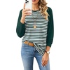 image:imageWIHOLL Long Sleeve Shirts for Women Crewneck Tops Fall Clothes Outfits 2026GreenWhite