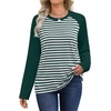 image:imageWIHOLL Long Sleeve Shirts for Women Crewneck Tops Fall Clothes Outfits 2026GreenWhite