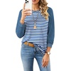 image:imageWIHOLL Long Sleeve Shirts for Women Crewneck Tops Fall Clothes Outfits 2026Imitation Denim Blue