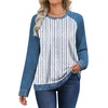 image:imageWIHOLL Long Sleeve Shirts for Women Crewneck Tops Fall Clothes Outfits 2026Imitation Denim Grey Blue