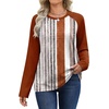 image:imageWIHOLL Long Sleeve Shirts for Women Crewneck Tops Fall Clothes Outfits 2026Multicolor Stripes
