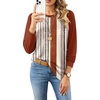 image:imageWIHOLL Long Sleeve Shirts for Women Crewneck Tops Fall Clothes Outfits 2026Multicolor Stripes