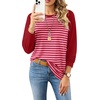 image:imageWIHOLL Long Sleeve Shirts for Women Crewneck Tops Fall Clothes Outfits 2026RedPink