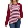 image:imageWIHOLL Long Sleeve Shirts for Women Crewneck Tops Fall Clothes Outfits 2026WineredWhite