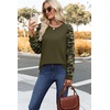 image:imageWIHOLL Long Sleeve Shirts for Women Fall Fashion Tops Trendy Color BlockArmy Green