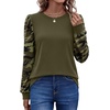 image:imageWIHOLL Long Sleeve Shirts for Women Fall Fashion Tops Trendy Color BlockArmy Green