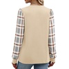 image:imageWIHOLL Long Sleeve Shirts for Women Fall Fashion Tops Trendy Color BlockBeige