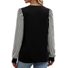 image:imageWIHOLL Long Sleeve Shirts for Women Fall Fashion Tops Trendy Color BlockBlack Beige