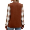 image:imageWIHOLL Long Sleeve Shirts for Women Fall Fashion Tops Trendy Color BlockCaramel