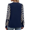 image:imageWIHOLL Long Sleeve Shirts for Women Fall Fashion Tops Trendy Color BlockDark Blue