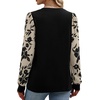 image:imageWIHOLL Long Sleeve Shirts for Women Fall Fashion Tops Trendy Color BlockFloral Black Tan