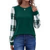 image:imageWIHOLL Long Sleeve Shirts for Women Fall Fashion Tops Trendy Color BlockGreen
