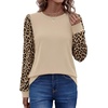 image:imageWIHOLL Long Sleeve Shirts for Women Fall Fashion Tops Trendy Color BlockKhaki