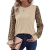 image:imageWIHOLL Long Sleeve Shirts for Women Fall Fashion Tops Trendy Color BlockKhaki
