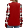 image:imageWIHOLL Long Sleeve Shirts for Women Fall Fashion Tops Trendy Color BlockRed