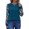 image:imageWIHOLL Long Sleeve Shirts for Women Fall Fashion Tops Trendy Color BlockTeal