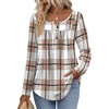 image:imageWIHOLL Long Sleeve Shirts for Women Fall Outfits 2025 Crewneck Casual Tunic Tops Trendy Blouses Fashion Clothing0casual Plaid
