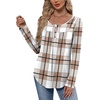image:imageWIHOLL Long Sleeve Shirts for Women Fall Outfits 2025 Crewneck Casual Tunic Tops Trendy Blouses Fashion Clothing0casual Plaid