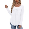 image:imageWIHOLL Long Sleeve Shirts for Women Fall Outfits 2025 Crewneck Casual Tunic Tops Trendy Blouses Fashion Clothing0white