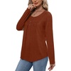 image:imageWIHOLL Long Sleeve Shirts for Women Fall Outfits 2025 Crewneck Casual Tunic Tops Trendy Blouses Fashion Clothing2caramel
