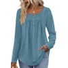 image:imageWIHOLL Long Sleeve Shirts for Women Fall Outfits 2025 Crewneck Casual Tunic Tops Trendy Blouses Fashion Clothing3teal