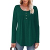 image:imageWIHOLL Long Sleeve Shirts for Women Fall Outfits 2025 Crewneck Casual Tunic Tops Trendy Blouses Fashion Clothing4green