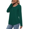 image:imageWIHOLL Long Sleeve Shirts for Women Fall Outfits 2025 Crewneck Casual Tunic Tops Trendy Blouses Fashion Clothing4green