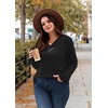 image:imageWIHOLL Long Sleeve Shirts for Women Fall Outfits V Neck T Shirts Button Down Tunic Tops Fashion Clothing0black