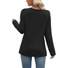 image:imageWIHOLL Long Sleeve Shirts for Women Fall Outfits V Neck T Shirts Button Down Tunic Tops Fashion Clothing0black