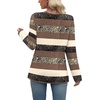 image:imageWIHOLL Long Sleeve Shirts for Women Fall Outfits V Neck T Shirts Button Down Tunic Tops Fashion Clothing0brown Stripe