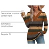image:imageWIHOLL Long Sleeve Shirts for Women Fall Outfits V Neck T Shirts Button Down Tunic Tops Fashion Clothing1autumn Stripe