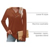 image:imageWIHOLL Long Sleeve Shirts for Women Fall Outfits V Neck T Shirts Button Down Tunic Tops Fashion Clothing1caramel