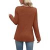 image:imageWIHOLL Long Sleeve Shirts for Women Fall Outfits V Neck T Shirts Button Down Tunic Tops Fashion Clothing1caramel