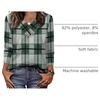 image:imageWIHOLL Long Sleeve Shirts for Women Fall Outfits V Neck T Shirts Button Down Tunic Tops Fashion Clothing1green Grid