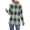 image:imageWIHOLL Long Sleeve Shirts for Women Fall Outfits V Neck T Shirts Button Down Tunic Tops Fashion Clothing1green Grid