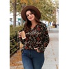 image:imageWIHOLL Long Sleeve Shirts for Women Fall Outfits V Neck T Shirts Button Down Tunic Tops Fashion Clothing1maple Leaf