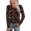 image:imageWIHOLL Long Sleeve Shirts for Women Fall Outfits V Neck T Shirts Button Down Tunic Tops Fashion Clothing1maple Leaf
