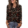 image:imageWIHOLL Long Sleeve Shirts for Women Fall Outfits V Neck T Shirts Button Down Tunic Tops Fashion Clothing1maple Leaf