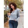 image:imageWIHOLL Long Sleeve Shirts for Women Fall Outfits V Neck T Shirts Button Down Tunic Tops Fashion Clothing1vertical Stripes