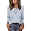image:imageWIHOLL Long Sleeve Shirts for Women Fall Outfits V Neck T Shirts Button Down Tunic Tops Fashion Clothing1vertical Stripes