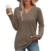 image:imageWIHOLL Long Sleeve Shirts for Women Fall Outfits V Neck T Shirts Button Down Tunic Tops Fashion Clothing2coffee