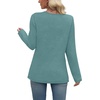 image:imageWIHOLL Long Sleeve Shirts for Women Fall Outfits V Neck T Shirts Button Down Tunic Tops Fashion Clothing2teal