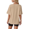image:imageWIHOLL Oversized Tshirts for Women Summer Crew Neck Short Sleeve Graphic Tees Casual Loose Fit Workout Tops 2026Beige