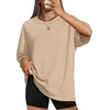 image:imageWIHOLL Oversized Tshirts for Women Summer Crew Neck Short Sleeve Graphic Tees Casual Loose Fit Workout Tops 2026Beige