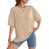 image:imageWIHOLL Oversized Tshirts for Women Summer Crew Neck Short Sleeve Graphic Tees Casual Loose Fit Workout Tops 2026Beige
