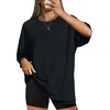 image:imageWIHOLL Oversized Tshirts for Women Summer Crew Neck Short Sleeve Graphic Tees Casual Loose Fit Workout Tops 2026Black