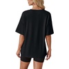 image:imageWIHOLL Oversized Tshirts for Women Summer Crew Neck Short Sleeve Graphic Tees Casual Loose Fit Workout Tops 2026Butterfly Print Black