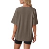image:imageWIHOLL Oversized Tshirts for Women Summer Crew Neck Short Sleeve Graphic Tees Casual Loose Fit Workout Tops 2026Letters Flower Khaki