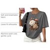 image:imageWIHOLL Oversized Tshirts for Women Summer Crew Neck Short Sleeve Graphic Tees Casual Loose Fit Workout Tops 2026Rose Print