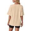 image:imageWIHOLL Oversized Tshirts for Women Summer Crew Neck Short Sleeve Graphic Tees Casual Loose Fit Workout Tops 2026Sunflower Print Khaki